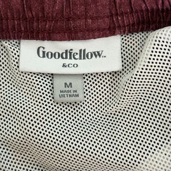 Goodfellow & Co Mens Maroon Elastic Drawstring Swim Shorts M - Picture 2 of 11